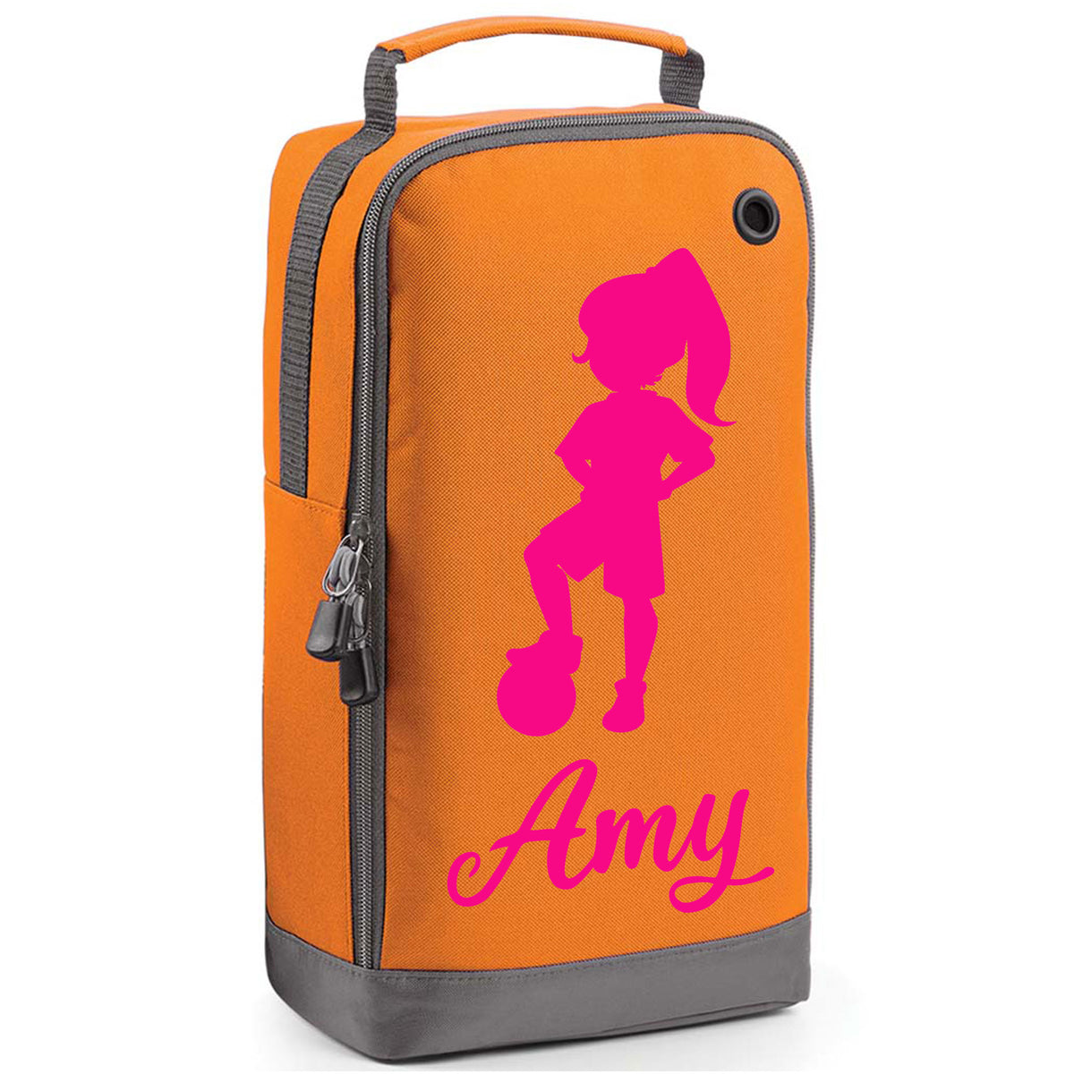 Football Boot Bag or Shoe Bag – Personalised with Name | Girl Footballer Design