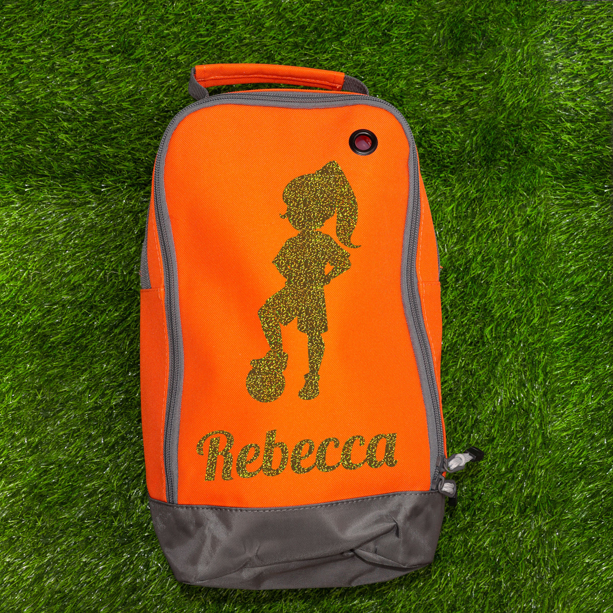 Football Boot Bag or Shoe Bag – Personalised with Name | Girl Footballer Design