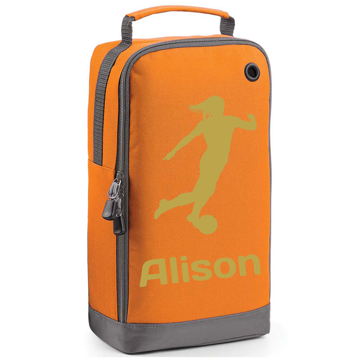 Football Boot Bag or Shoe Bag – Personalised with Name | Female Footballer Design