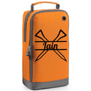 Personalised Golf Shoe Bag with Crossed Tees & Name or Initials  - Always Looking Good - Orange  