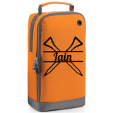 Personalised Golf Shoe Bag with Crossed Tees & Name or Initials  - Always Looking Good - Orange  