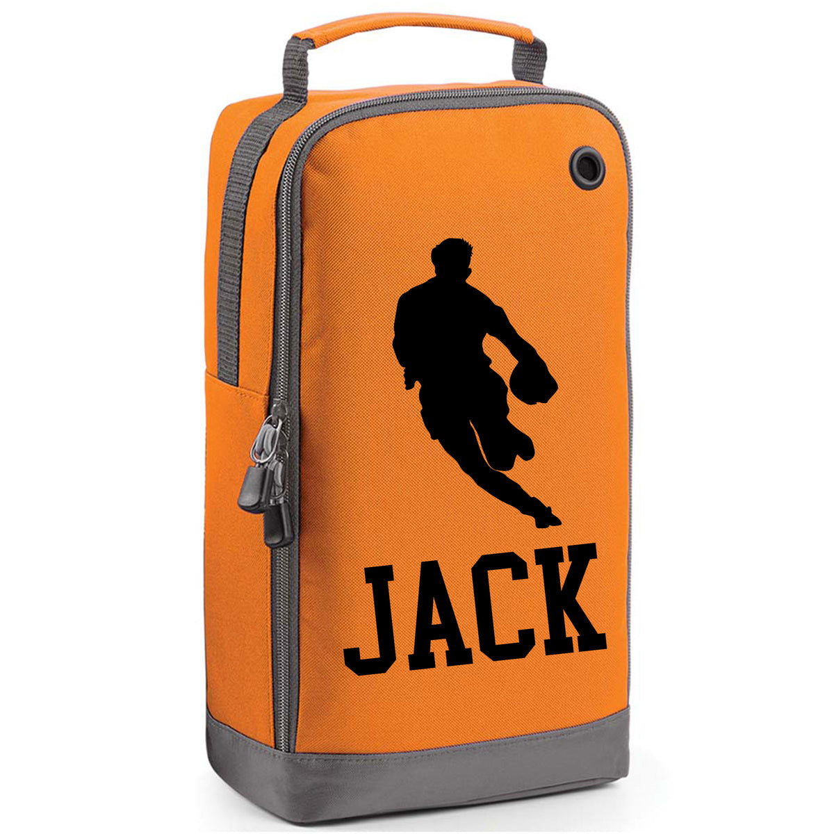 Rugby Boot Bag or Shoe Bag – Personalised with Name | Rugby Player Front-On Design