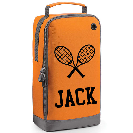 Personalised Tennis Shoe Bag with Design & Name  - Always Looking Good - Orange  