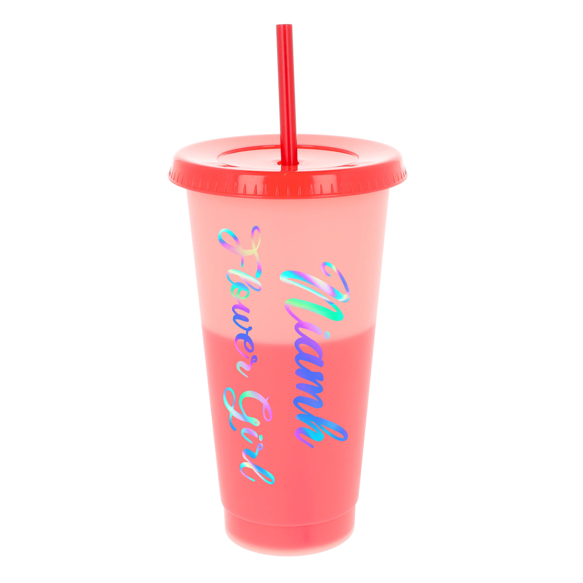 Personalised Flower Girl Proposal Gift – Pink Juice Cup Keepsake
