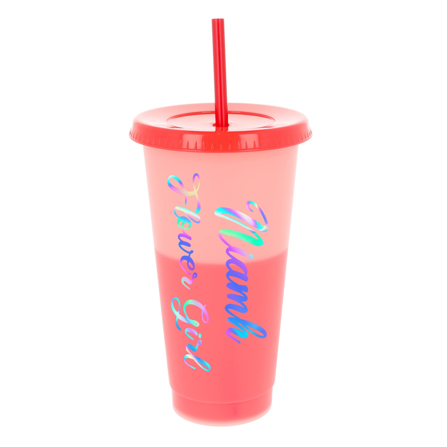 Personalised Flower Girl Proposal Gift – Pink Juice Cup Keepsake