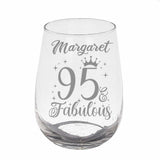 Age and Fabulous Engraved Stemless Gin Glass – Milestone Birthday Gift (18–100)