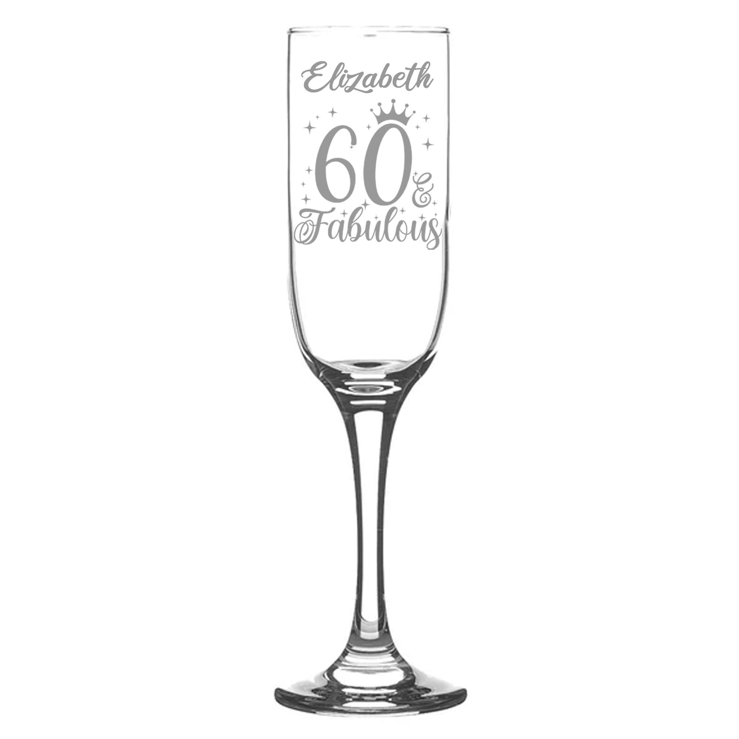 60 & Fabulous Engraved Champagne Glass and/or Coaster Set  - Always Looking Good -   