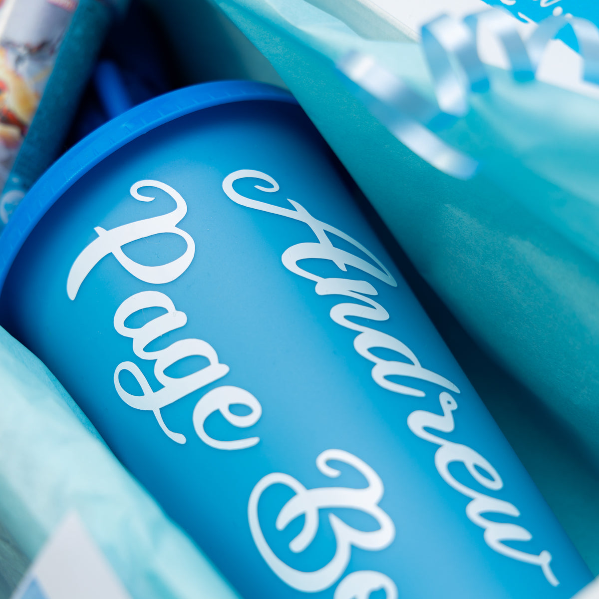 Page Boy Proposal Gift Box – Personalised Blue Juice Cup & Keepsake