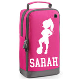 Football Boot Bag or Shoe Bag – Personalised with Name | Girl Footballer Design