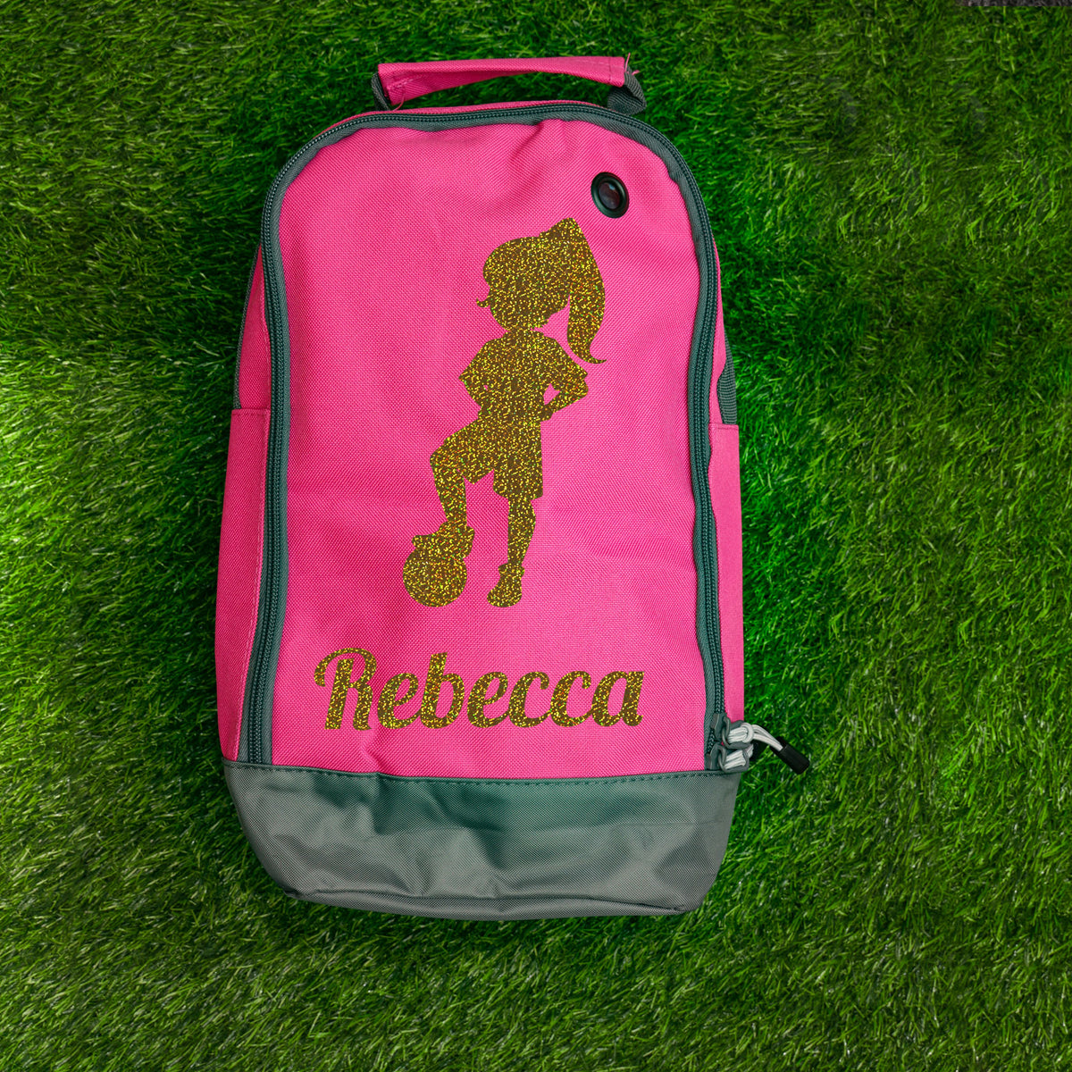 Football Boot Bag or Shoe Bag – Personalised with Name | Girl Footballer Design