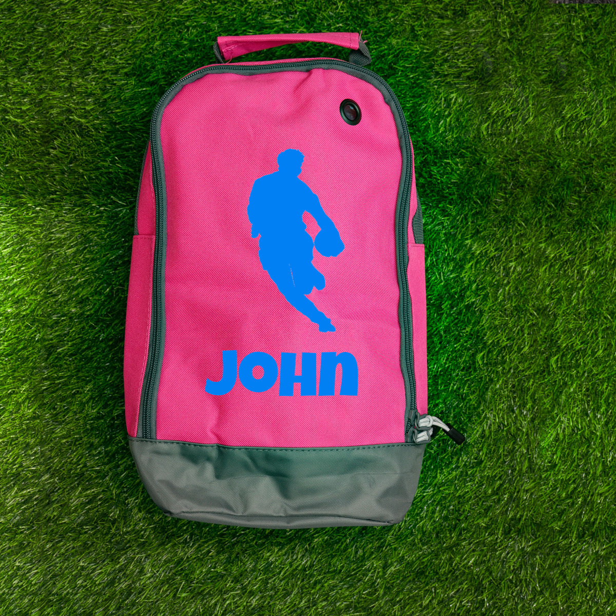 Rugby Boot Bag or Shoe Bag – Personalised with Name | Rugby Player Front-On Design