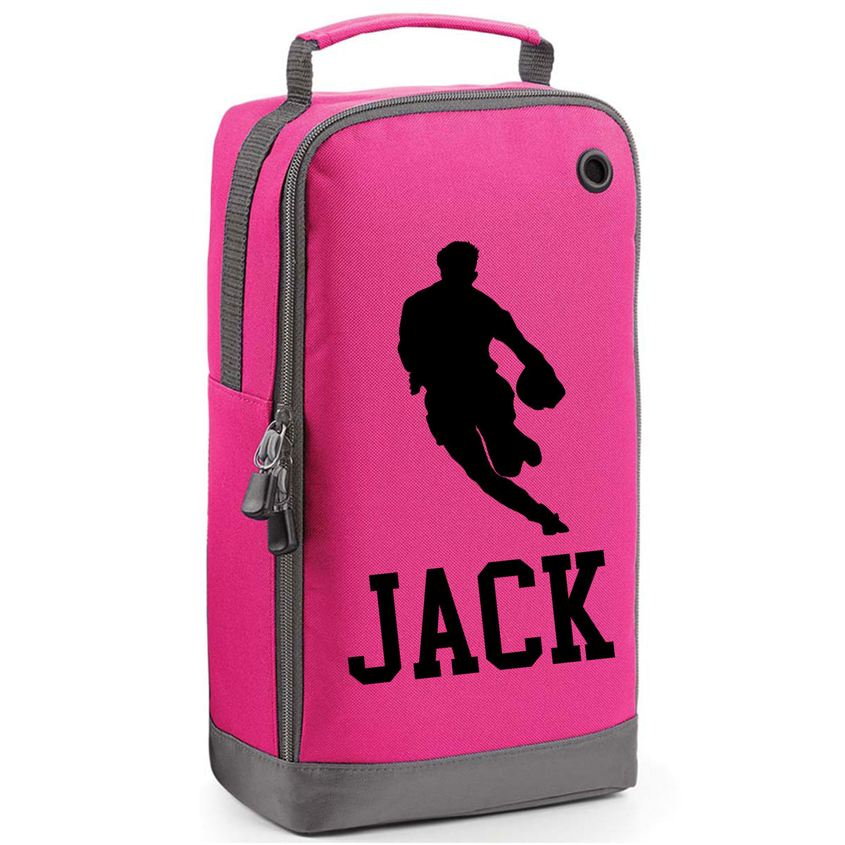 Rugby Boot Bag or Shoe Bag – Personalised with Name | Rugby Player Front-On Design