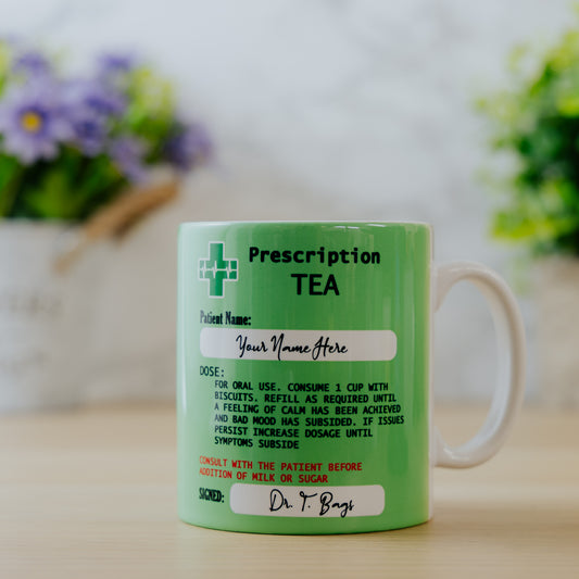 Personalised Prescription Tea Ceramic Mug – Funny Gift for Tea Lovers