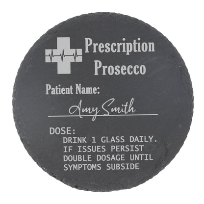 Personalised Prosecco Glass Gift with Engraved Prescription