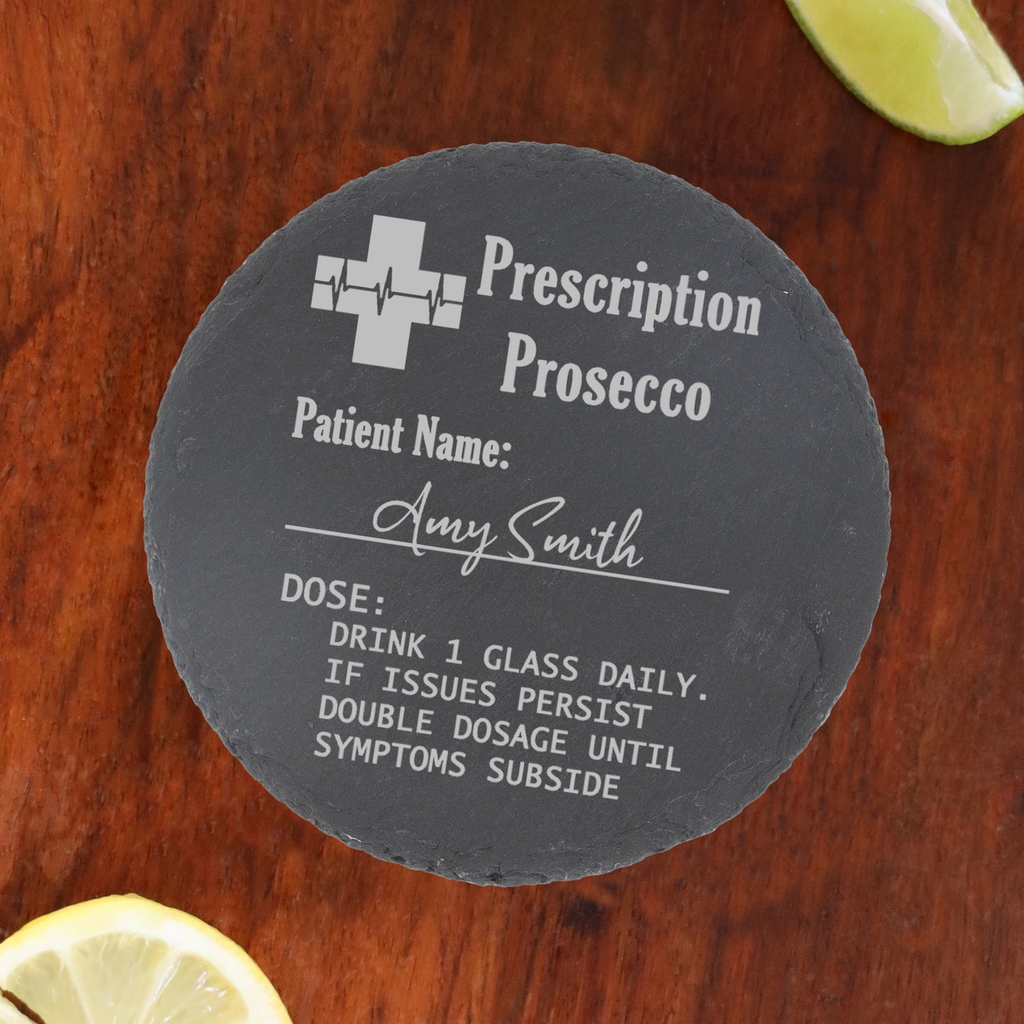 Personalised Engraved Prescription Prosecco Glass Gift