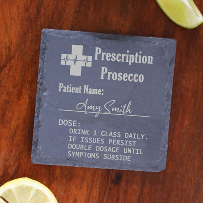 Personalised Prosecco Glass Gift with Engraved Prescription