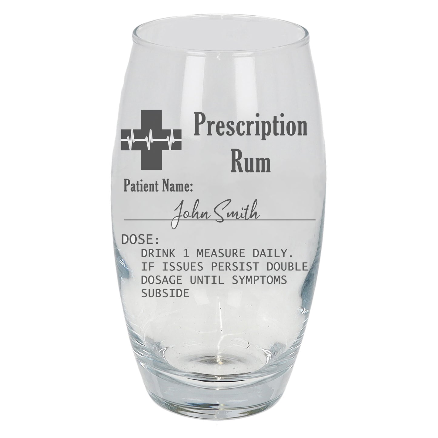 Personalised Prescription Rum Engraved Glass