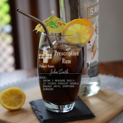 Personalised Rum Glass with  Engraved Prescription - Always Looking Good -   