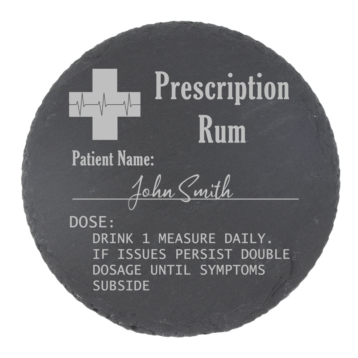 Personalised Rum Glass with  Engraved Prescription - Always Looking Good -   only Coaster
