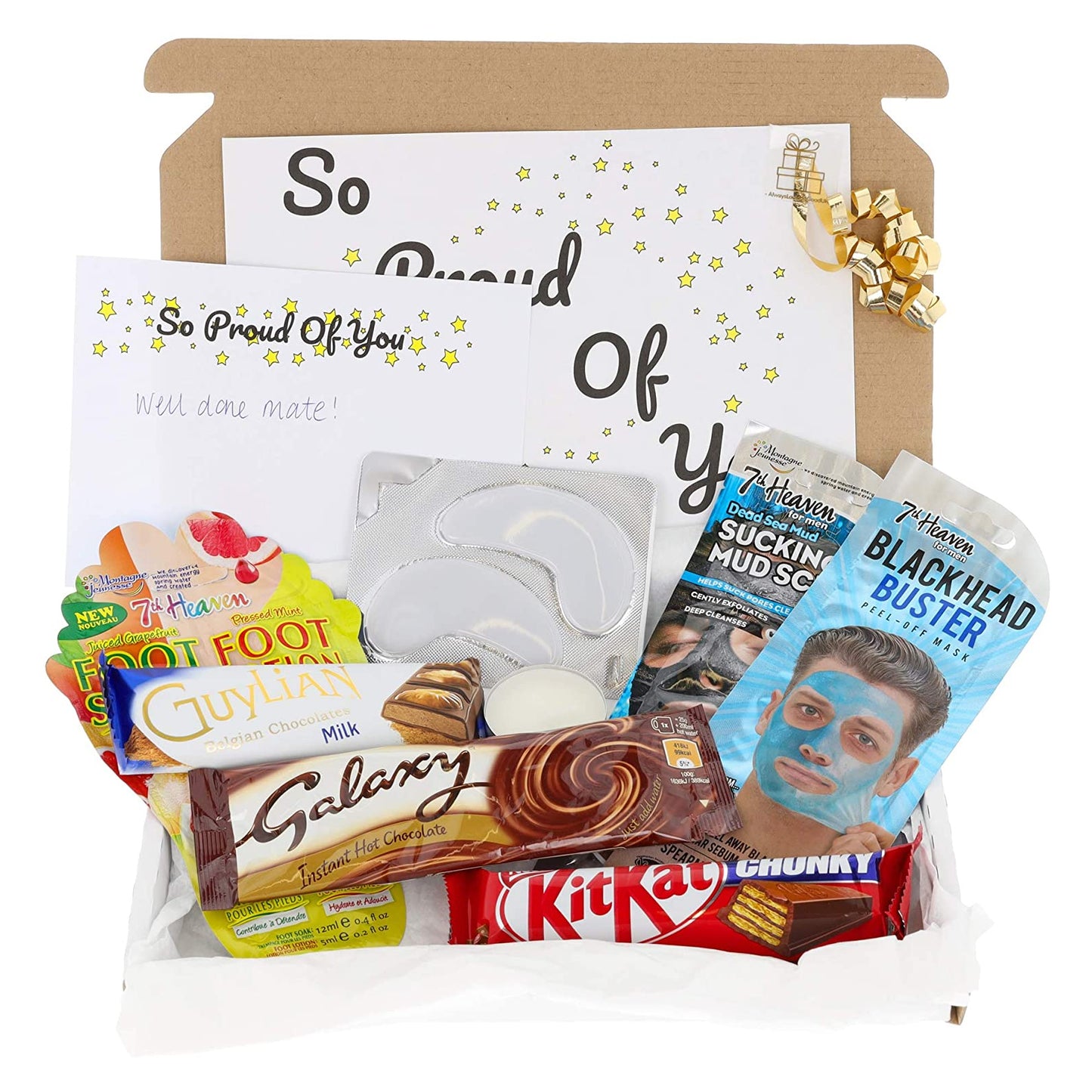 Pamper Treat & Sweet Box for Men Letterbox Gift  - Always Looking Good - Hot Chocolate  