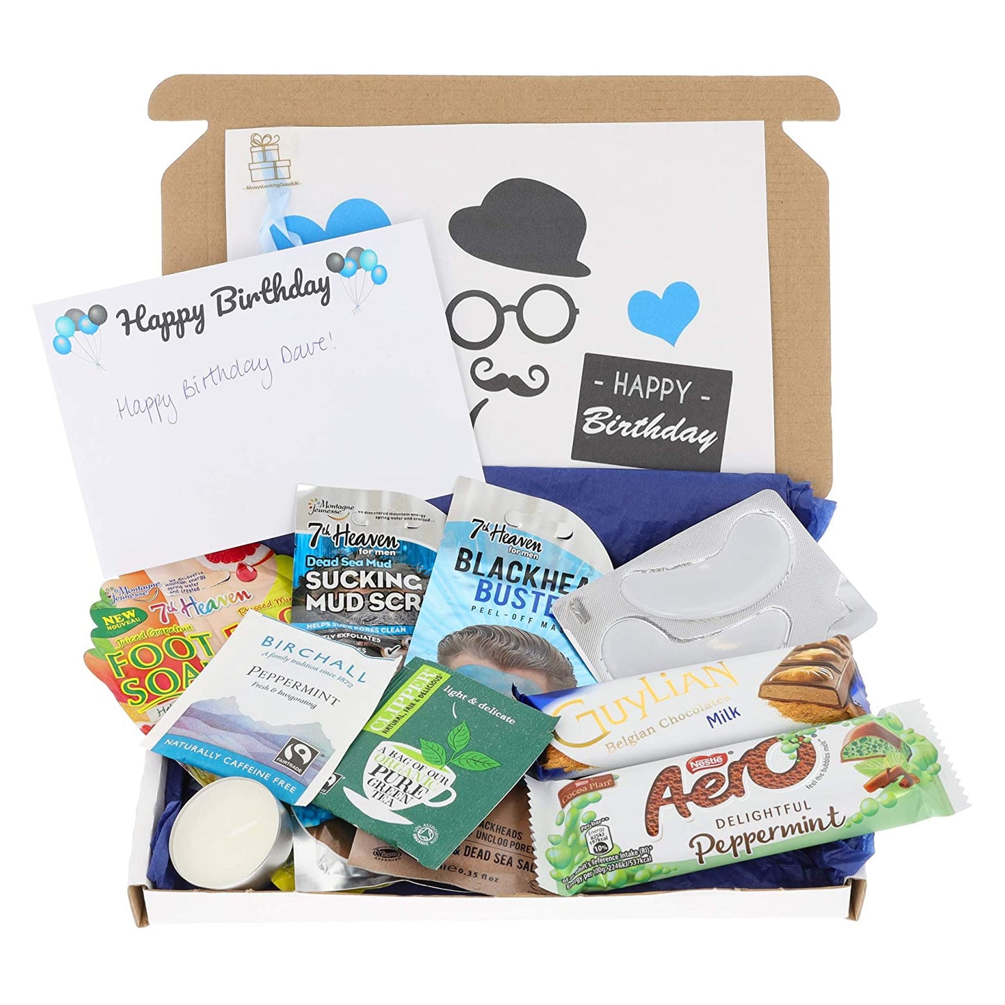 Pamper Treat & Sweet Box for Men Letterbox Gift  - Always Looking Good - Tea Bags  