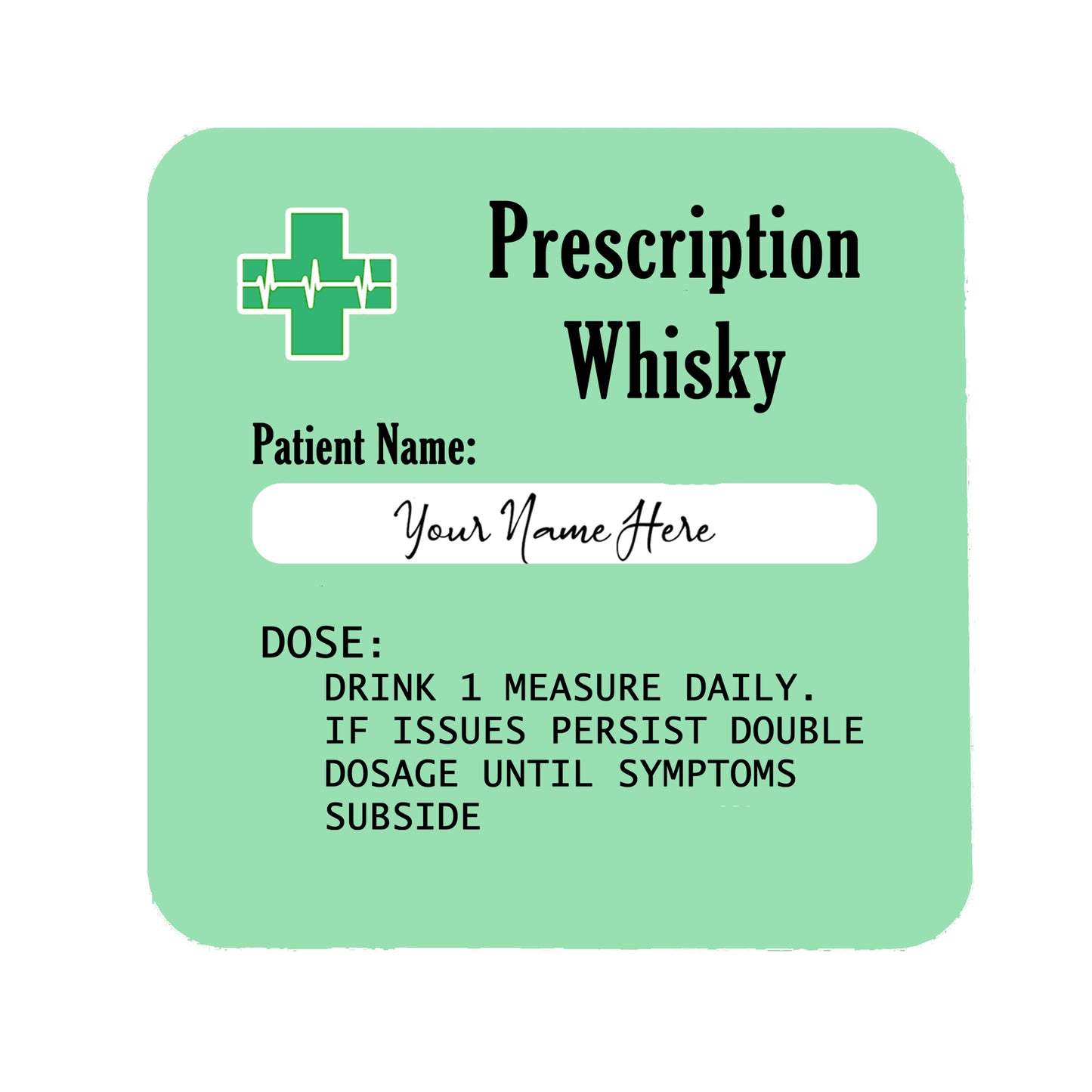 Personalised Engraved Prescription Whisky Glass