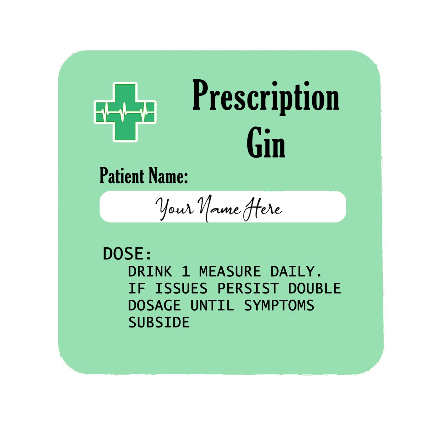 Personalised Engraved Prescription Stemless Gin Glass