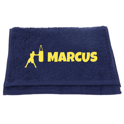 Personalised Embroidered Gym Towel with Boxing Design