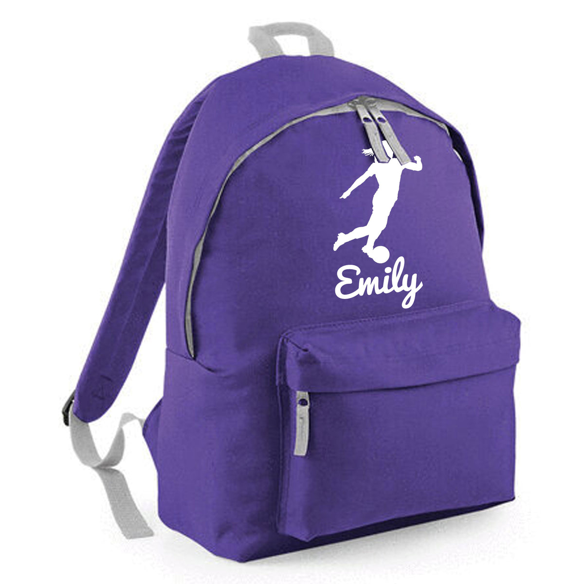 Personalised Female Footballer Backpack | Kids School Bag with Name