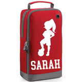 Football Boot Bag or Shoe Bag – Personalised with Name | Girl Footballer Design