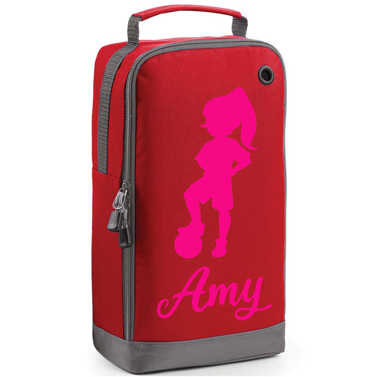 Football Boot Bag or Shoe Bag – Personalised with Name | Girl Footballer Design