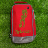 Football Boot Bag or Shoe Bag – Personalised with Name | Girl Footballer Design