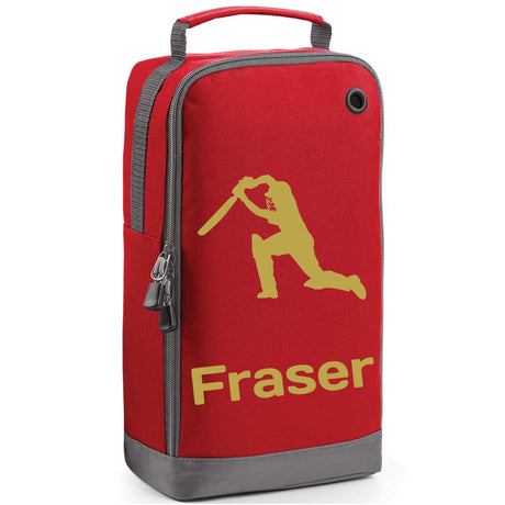 Cricket Boot Bag – Personalised Sports Bag with Design & Name - Always Looking Good - Red  