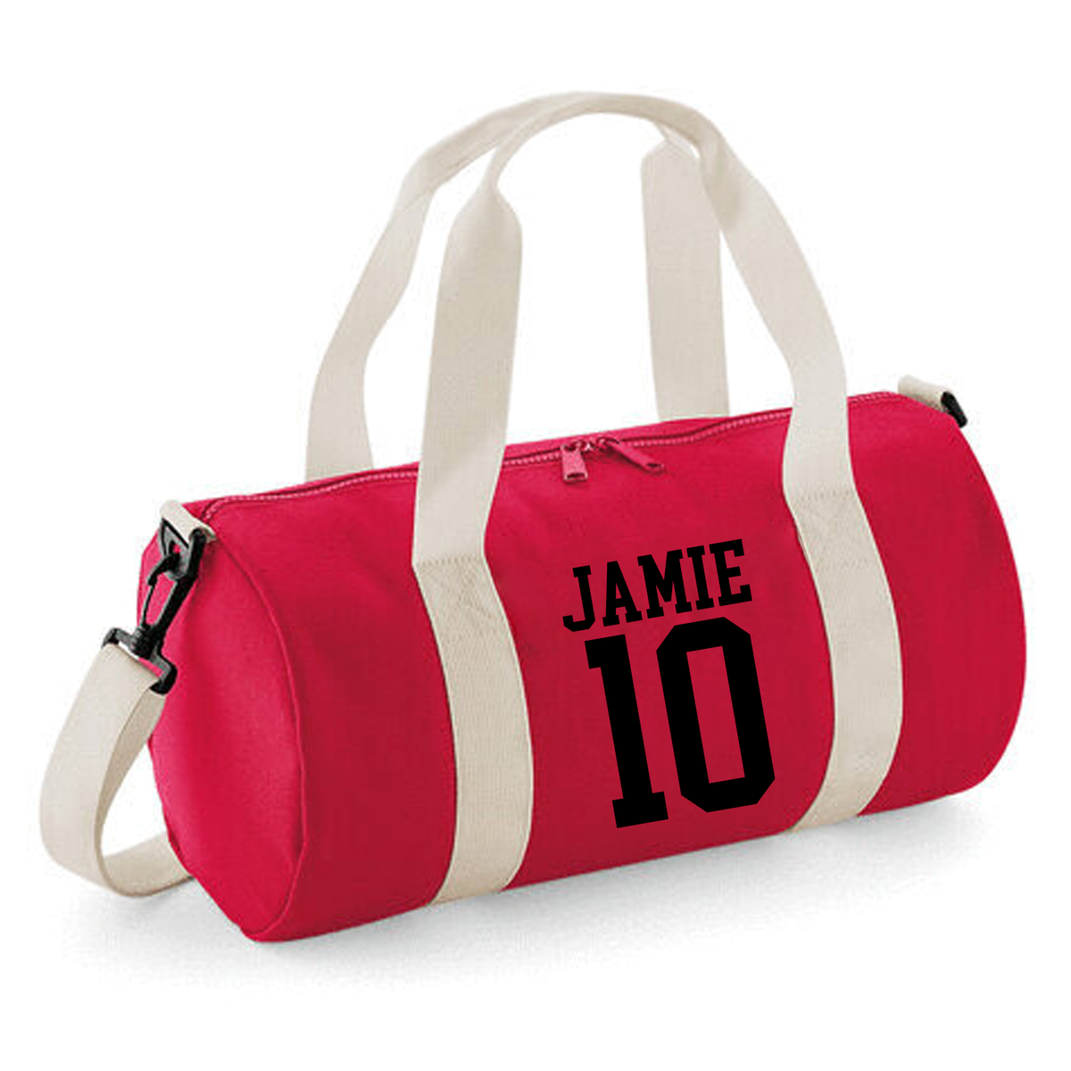 Personalised Name & Number Barrel Bag | Kids Sports Holdall with Name
