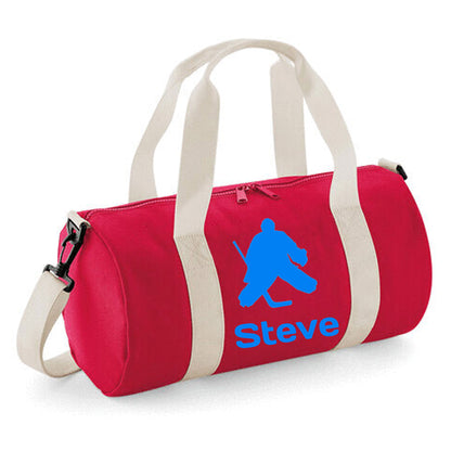 Personalised Ice Hockey Barrel Bag, Stylish Holdall for Kids