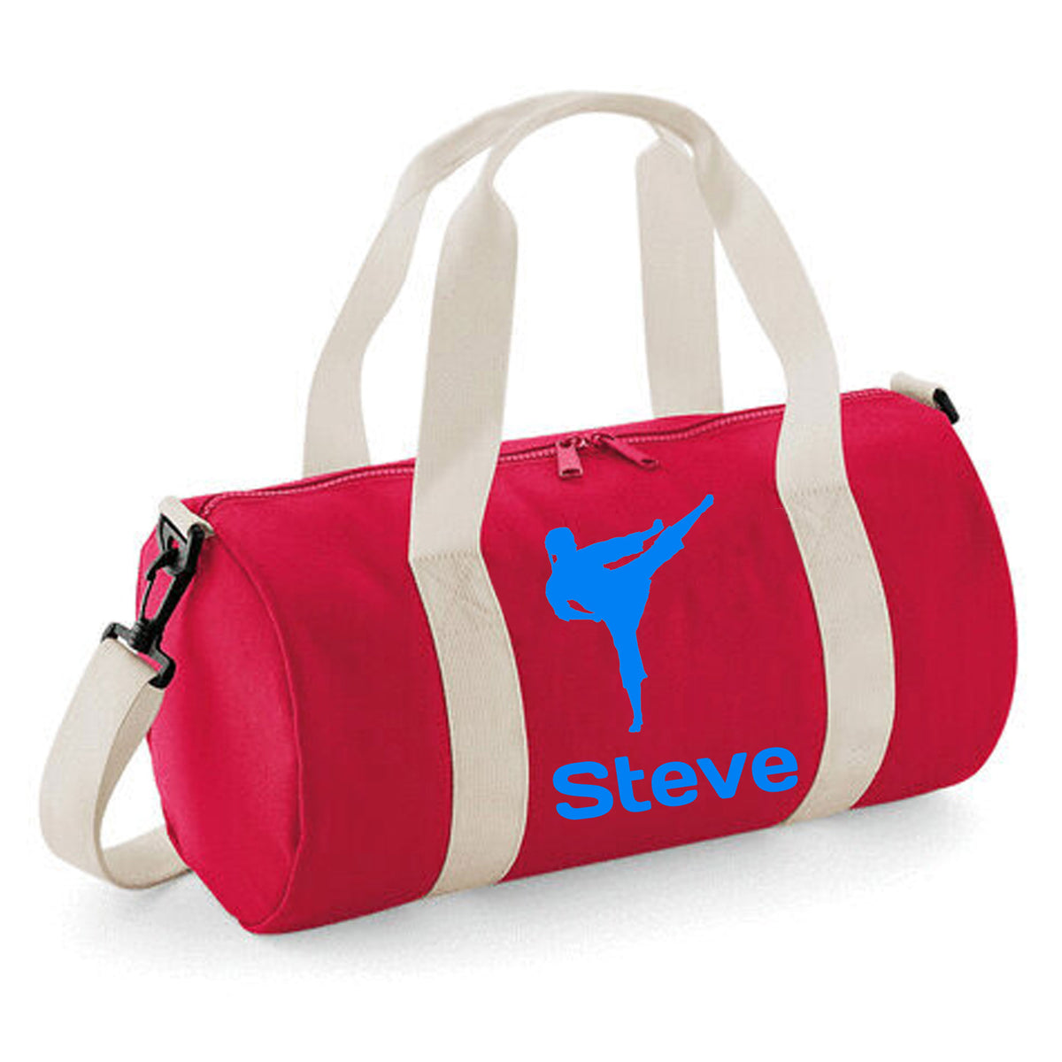 Personalised Karate Kick Barrel Bag | Kids Sports Holdall with Name