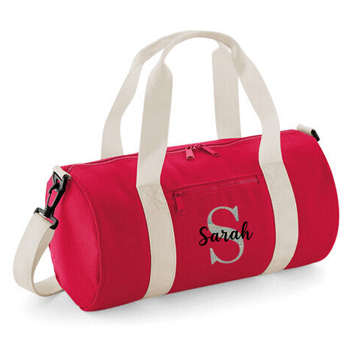 Personalised Name & Initial Barrel Bag | Kids School Holdall with Name