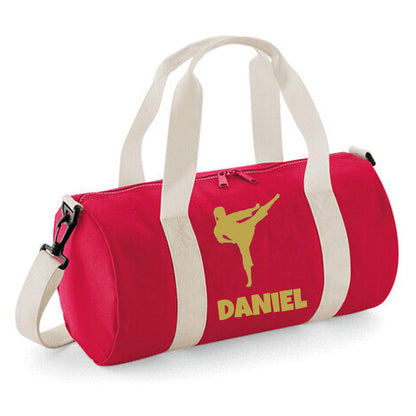 Personalised Karate Kick Design Barrel Bag for kids