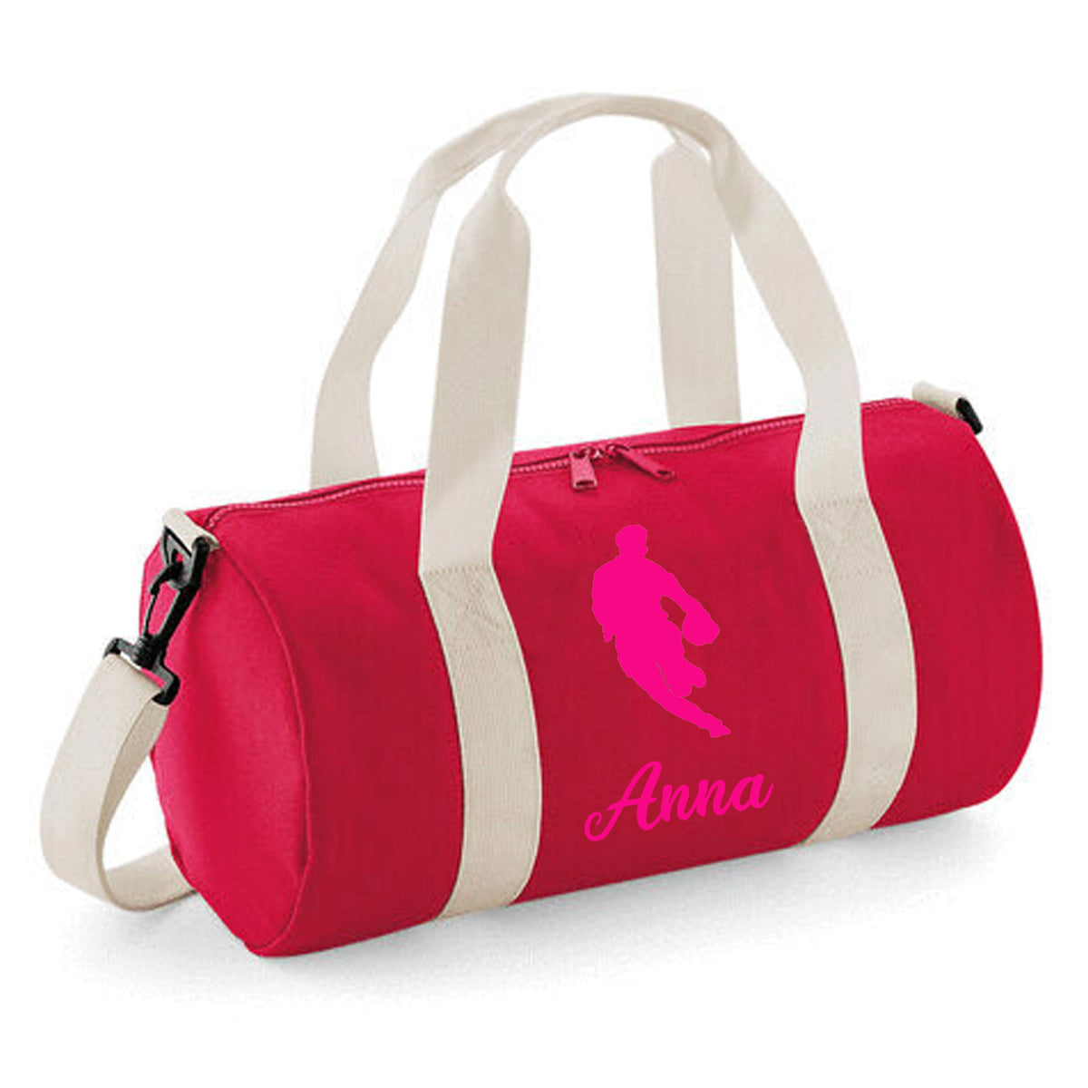 Personalised Rugby Player Barrel Bag | Kids Sports Holdall with Name
