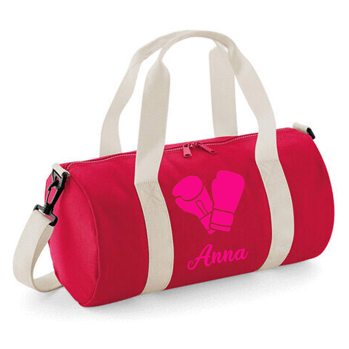 Personalised Boxing Gloves Barrel Bag | Kids Sports Holdall with Name