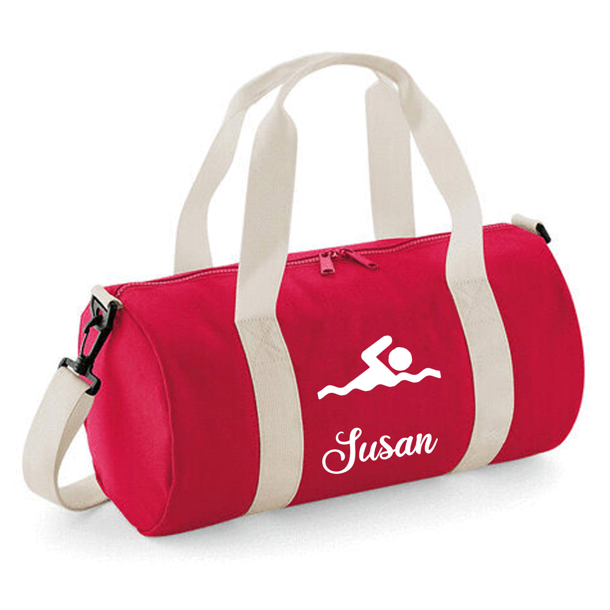 Personalised Swimming Barrel Bag | Kids Sports Holdall with Name