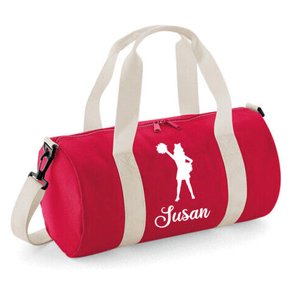 Personalised Cheerleader Design Barrel Sports Bag with Name