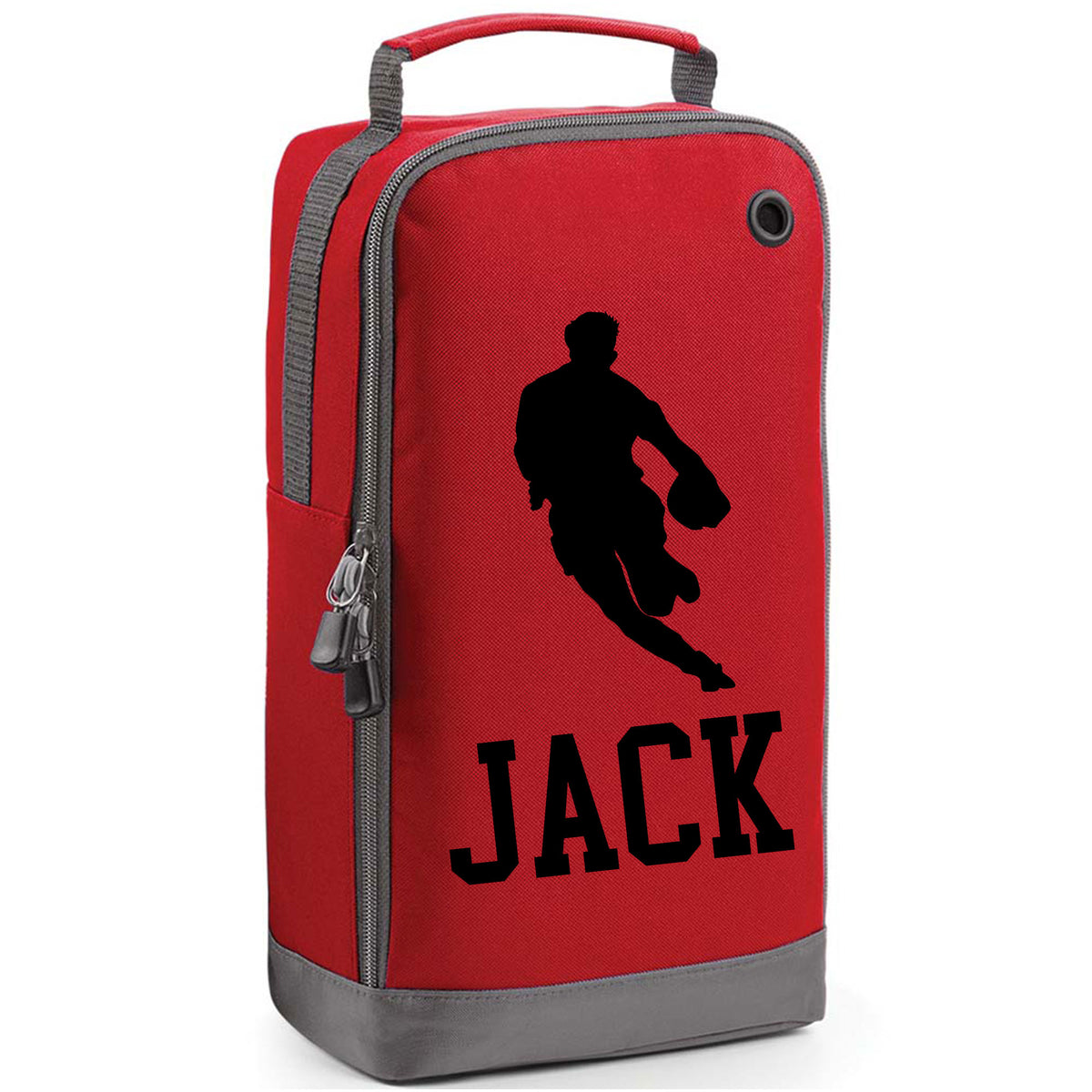Rugby Boot Bag or Shoe Bag – Personalised with Name | Rugby Player Front-On Design