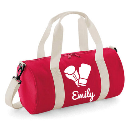 Personalised Boxing Gloves Barrel Bag 12L - With Name