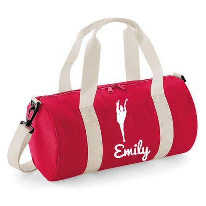 Personalised Gymnastics Bag – 12L Barrel Duffel, 'Y' with Name