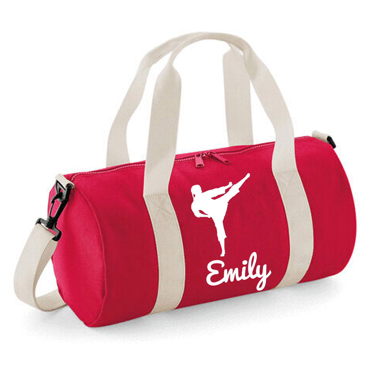 Personalised Karate Kick Barrel Bag | Kids Sports Holdall with Name
