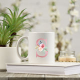 Monogrammed Floral Initial Ceramic Mug – Pink Letter Design