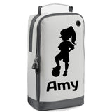 Football Boot Bag or Shoe Bag – Personalised with Name | Girl Footballer Design
