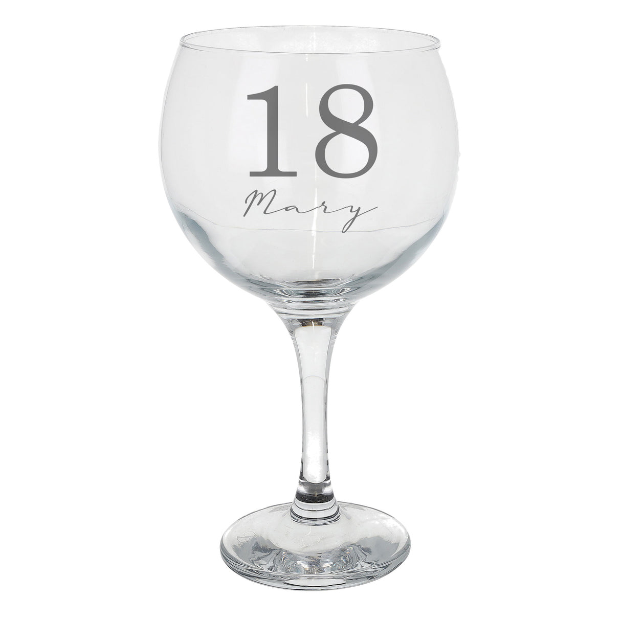 Personalised Engraved Name and Age Goblet Gin Glass – Birthday Gift