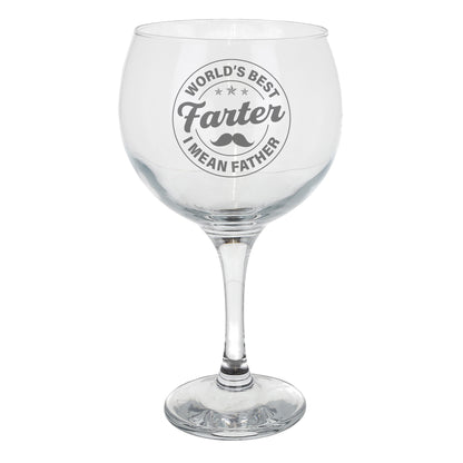Personalised Goblet Gin Glass & Slate Coaster Set Gift for Dad